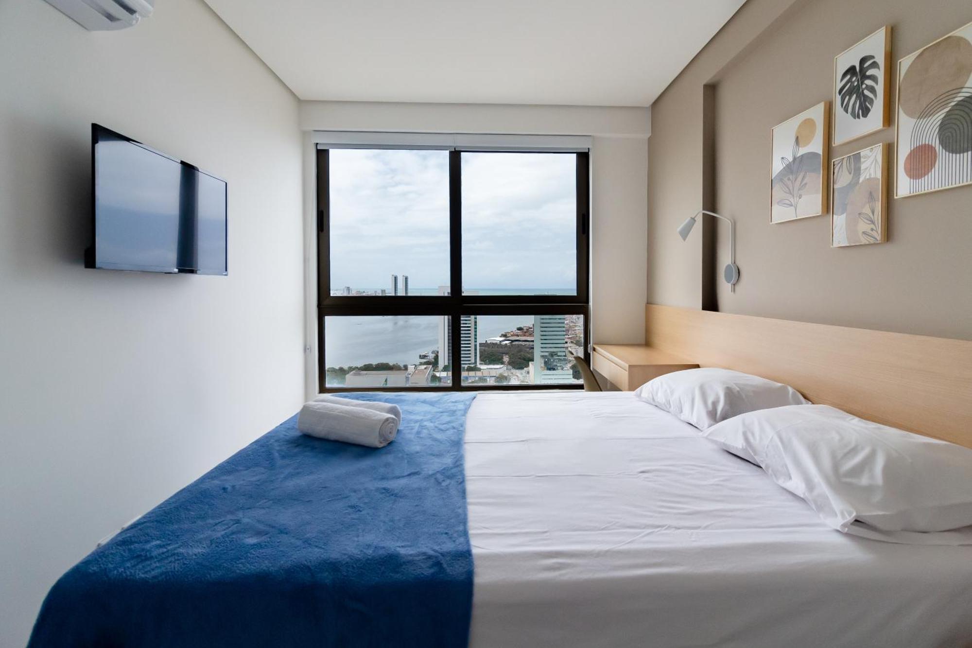 Com Vista Maravilhosa No Bairro Do Pina! Cozinha Completa, Wi-fi, Ar Condicionado E Maquina De Lavar - Com Estacionamento, Recepcao 24h, Piscina E Academia *